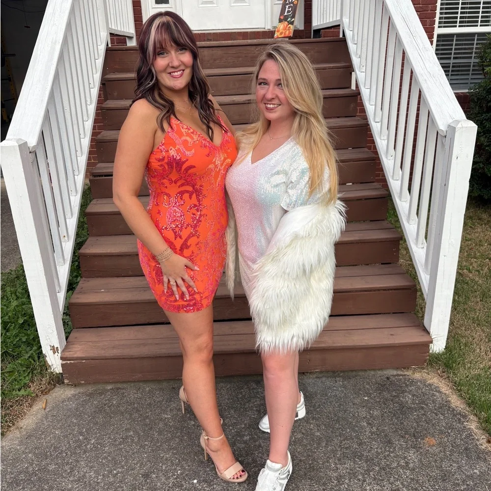 Windsor Orange and Pink Sequin Mini Dress - Picture 5 of 5